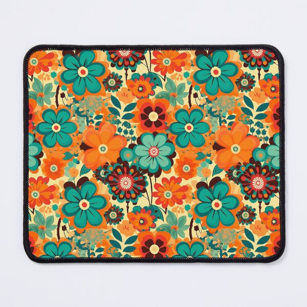 Item preview, Groovy Floral Green and Orange Pattern designed and sold by HujiolStudio.