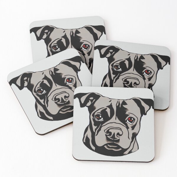 Item preview, Cute Blue Staffordshire Bull Terrier Puppy head only Pearl designed and sold by Bloomin'  Arty Families.