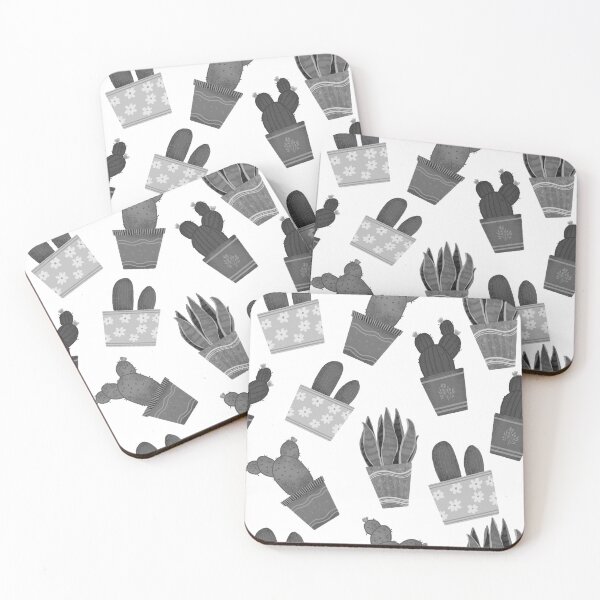 Item preview, Black and white cactus pattern designed and sold by pinkyfish1010.