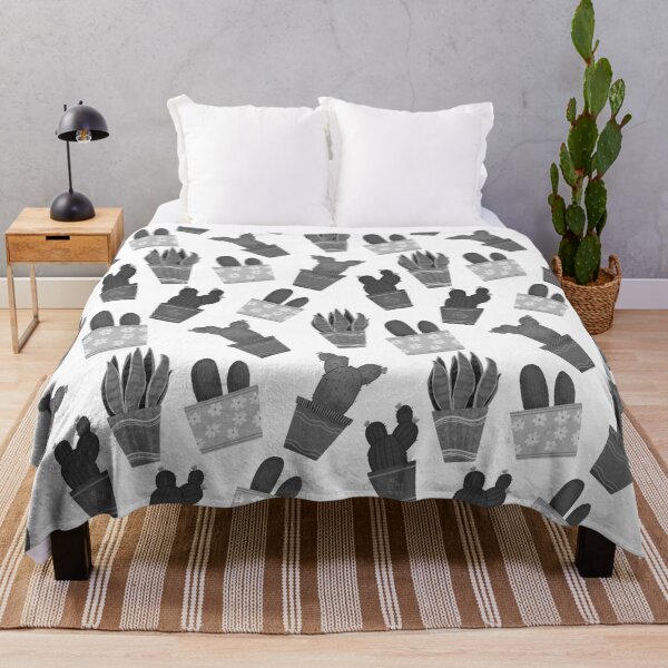 Item preview, Black and white cactus pattern designed and sold by pinkyfish1010.