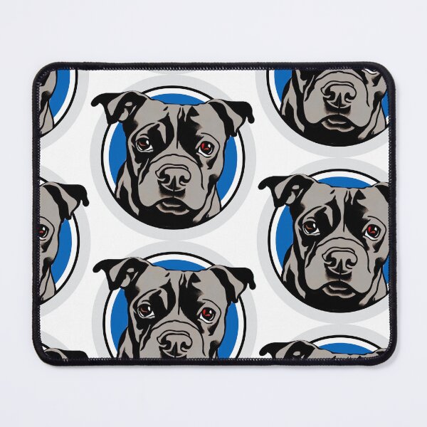 Item preview, Cute Blue Staffordshire Bull Terrier Puppy in a blue circle designed and sold by Bloomin' Arty Families.