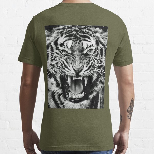 White Bengal Tiger T-Shirt (XXX-Large, Grey) 