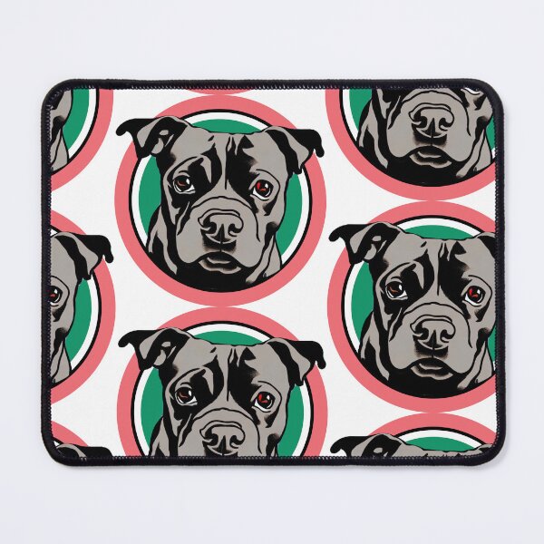 Item preview, Cute Blue Staffordshire Bull Terrier Puppy in a Christmas circle designed and sold by Bloomin' Arty Families.