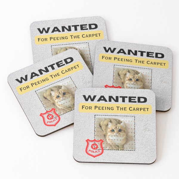 Item preview, wanted cat for peeing the carpet Poster designed and sold by ChromaHeaven.