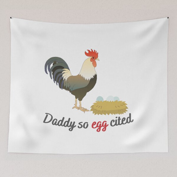 Item preview, Daddy so eggcited happy rooster with eggs designed and sold by Lady-Frost.