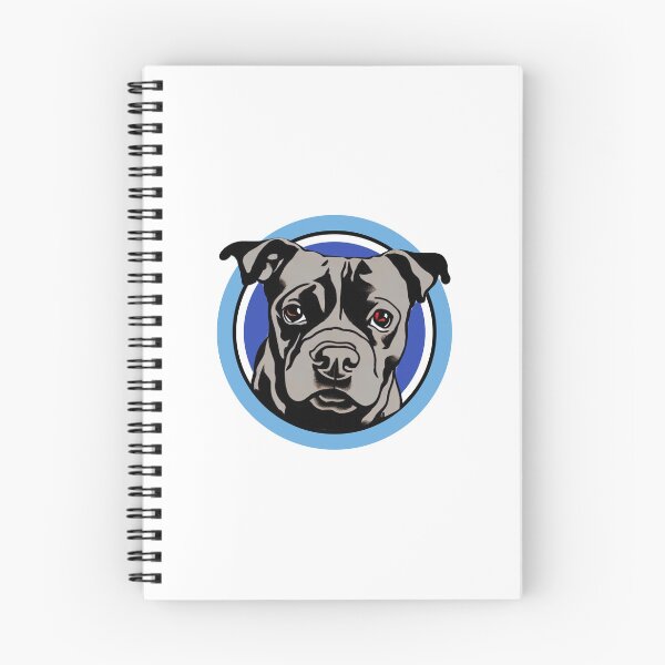 Item preview, Cute Blue Staffordshire Bull Terrier Puppy in a blue circle designed and sold by Bloomin'  Arty Families.