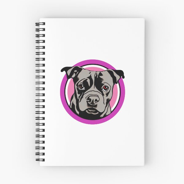 Item preview, Cute Blue Staffordshire Bull Terrier Puppy in a Pink circle designed and sold by Bloomin'  Arty Families.