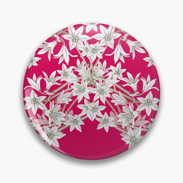 Item preview, Star flowers repeating pattern botanical lacey hand painted trellis on red designed and sold by Leanne  Nowell.