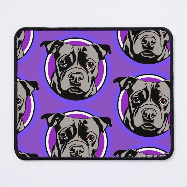 Item preview, Cute Blue Staffordshire Bull Terrier Puppy in a Purple circle designed and sold by Bloomin' Arty Families.