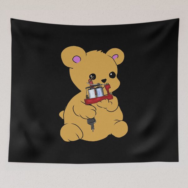 Item preview, Kawaii Teddy Bear with a bulldog Tattoo machine  designed and sold by SilentlyRob668.
