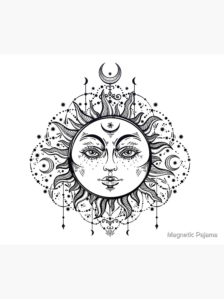Vintage Sun with Stars and Moons by MagneticMama