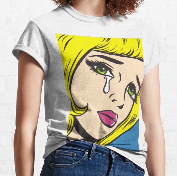 Blonde Crying Comic Girl Classic T-Shirt