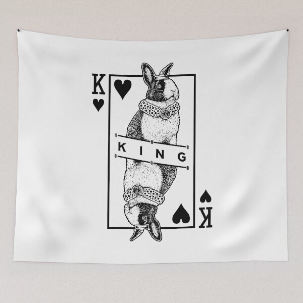 Item preview, Dutch Bunny Rabbit King Of Hearts Funny Pet Pop Art designed and sold by GrandeDuc.