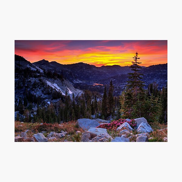 Sunset on the Eagle Cap Wilderness, Oregon Photographic Print