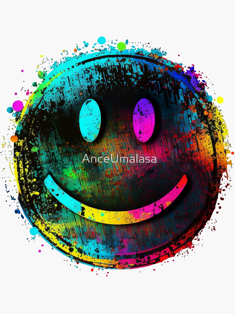 Sticker mit Rave Techno Acid Festival Smiley von AnceUmalasa