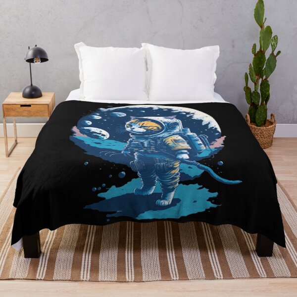 Aperçu de l'œuvre Astronaute drôle de chat marchant dans l'espace créée et vendue par OwlCanvas.