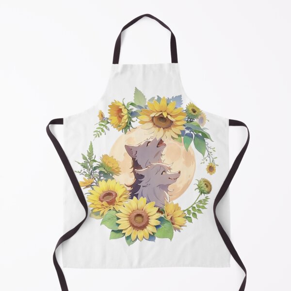 Item preview, Colorful wolf with flowers designed and sold by Lychee Design.
