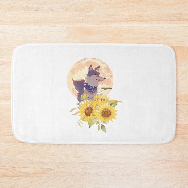 Item preview, Colorful wolf with flowers designed and sold by Lychee Design.