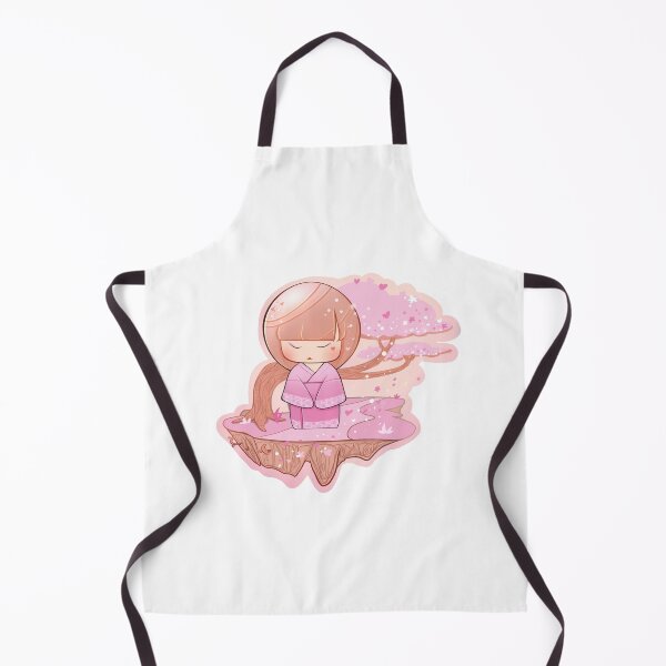 Item preview, Japanese Chibi Art Girl in Pink Kimono with Sakura Tree Background during Spring designed and sold by HotaruArt.