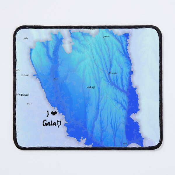 Item preview, Galați County Map, România designed and sold by maptheclouds.