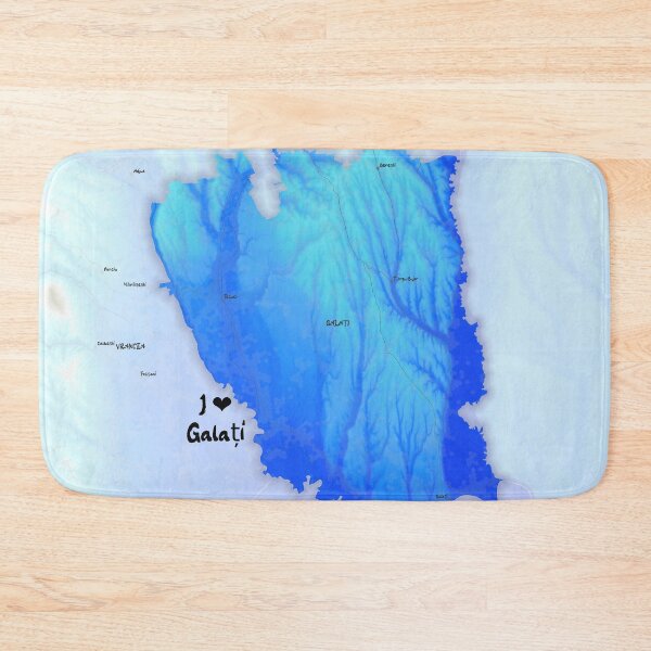 Item preview, Galați County Map, România designed and sold by maptheclouds.