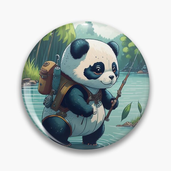 Aperçu de l'œuvre Joli bébé panda pêchant créée et vendue par FuzzieIntuition.