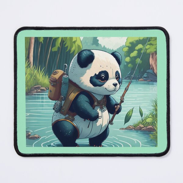 Aperçu de l'œuvre Joli bébé panda pêchant créée et vendue par FuzzieIntuition.