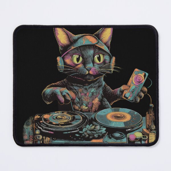 Item preview, cat dj with headphone tshirt designed and sold by Riga Sutherland.