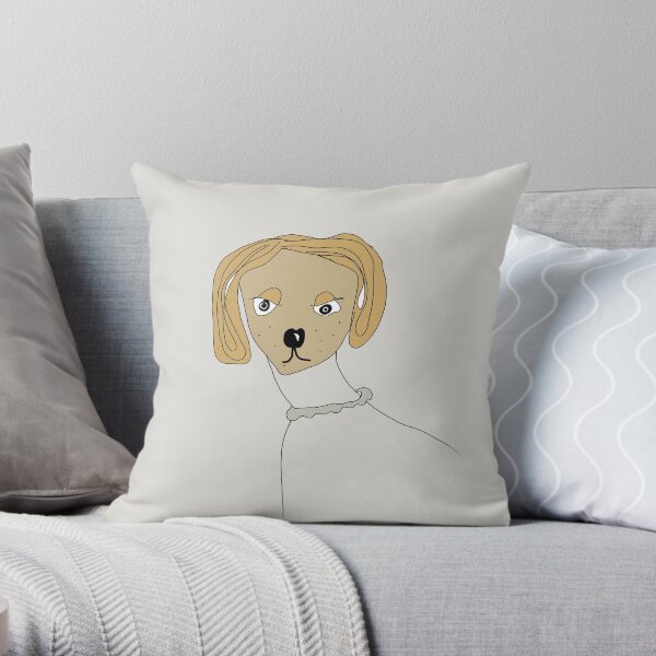 madame dog diva Throw Pillow