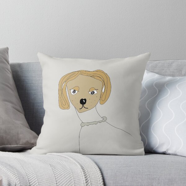 madame dog diva Throw Pillow