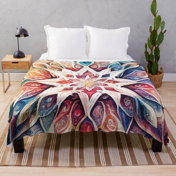 Item preview, A Boho Mandala Flower in Cool Tones - Sacred Space Mandalas Collection designed and sold by GVRDesign.