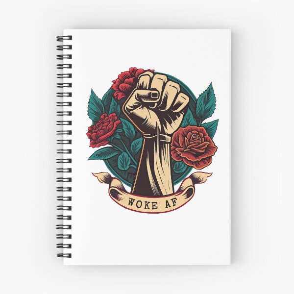 Aperçu de l'œuvre Woke AF - Symbole de la rose socialiste - Art de gauche - Justice sociale politique créée et vendue par RockFireMerch.