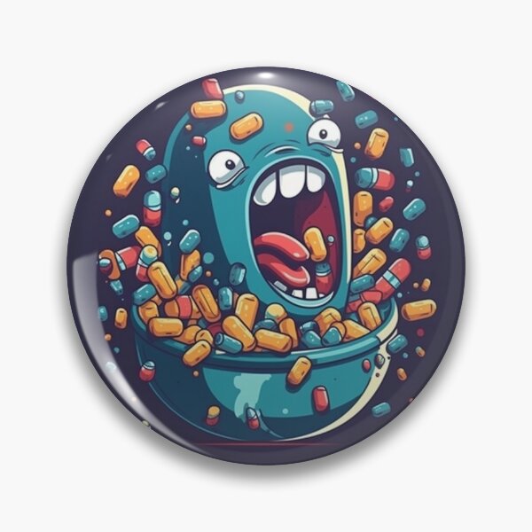 Item preview, Dark Blue Pill Creature Sticker designed and sold by ImageSherpa.