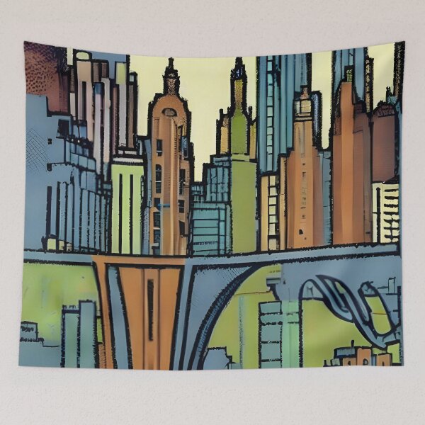 Item preview, Skyline in the style of famous art No. 60 designed and sold by CRAFTER-MEDIA.