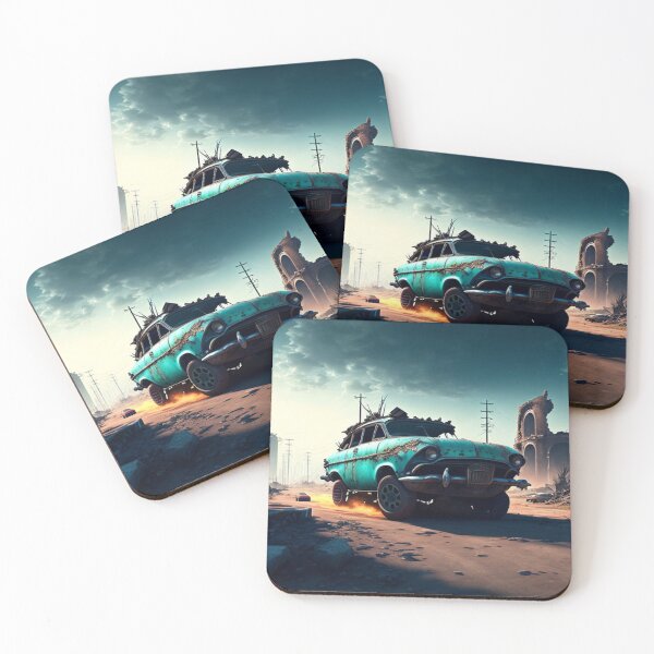 Item preview, Post-Apocalyptic Landscape with Vintage Survival vehicle designed and sold by KALEIDOSCOPE UK.