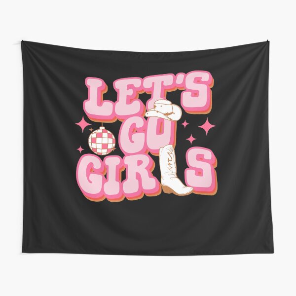 Let#39;S Go Girls Pink Cowboy Cowgirl Rodeo Hat Preppy Aesthetic  Bachelorette Party Howdy Yamp;Amp;#39;All White Background Sticker Vinyl  Waterproof