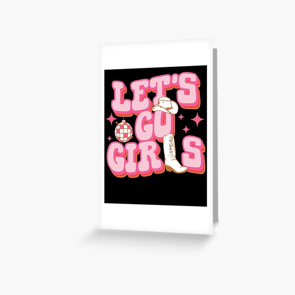 Let#39;S Go Girls Pink Cowboy Cowgirl Rodeo Hat Preppy Aesthetic  Bachelorette Party Howdy Yamp;Amp;#39;All White Background Sticker Vinyl  Waterproof