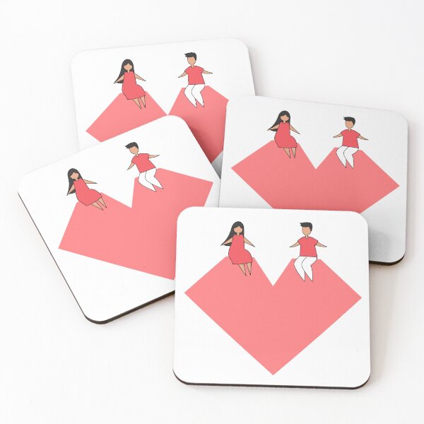 Item preview, CUTE GIRL AND BOY VALENTINE - PINK HEART SHAPE designed and sold by Lu7u.