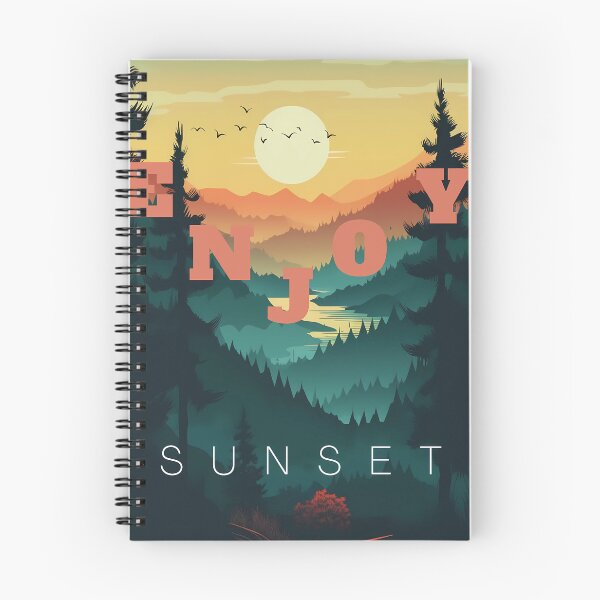 Aperçu de l'œuvre Vue du coucher de soleil dans les montagnes créée et vendue par Cahlie Li.