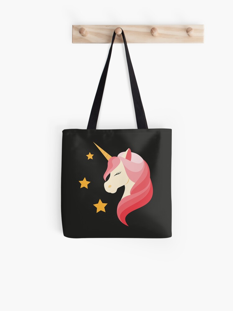 Unicorn Design Cotton Zip Up Shopping Bag Light Weight Shoulder Tote Handbag NEW