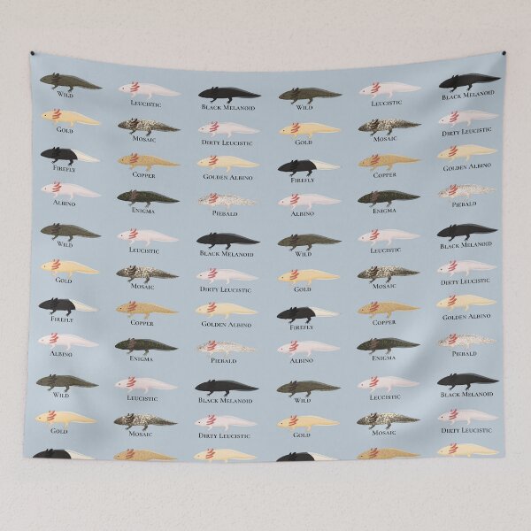 Item preview, Labelled Axolotls Pattern designed and sold by Charloote.