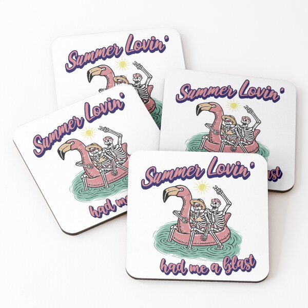 Item preview, Summer Lovin Had Me Blast - Summer Lovin' Skeletons in Pink Flamingo Float designed and sold by printify.