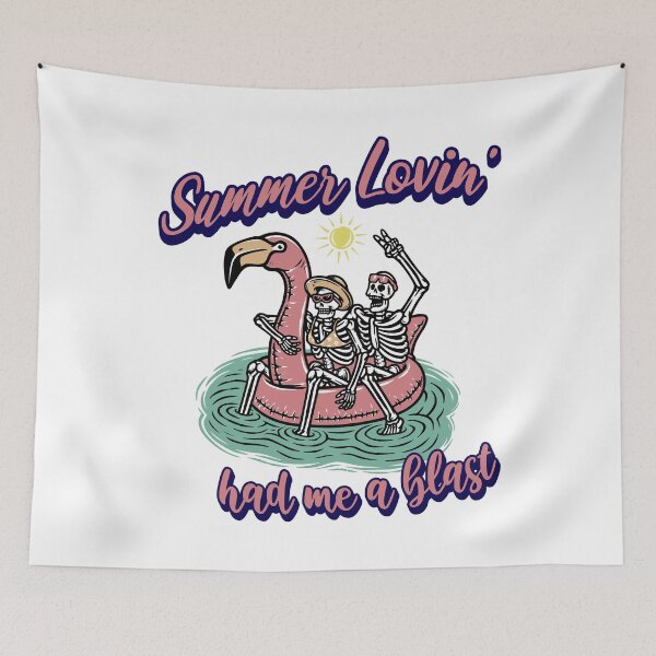 Item preview, Summer Lovin Had Me Blast - Summer Lovin' Skeletons in Pink Flamingo Float designed and sold by printify.