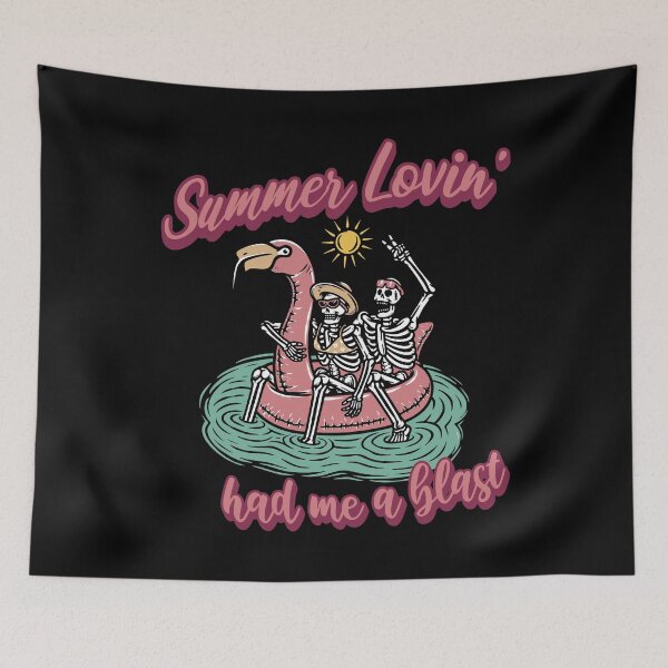 Item preview, Summer Lovin Had Me Blast - Summer Lovin' Skeletons in Pink Flamingo Float designed and sold by printify.