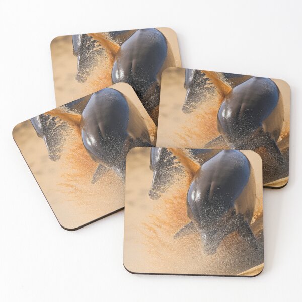 Item preview, two dolphins splashing across the sand dunes designed and sold by CanyonGarageArt.