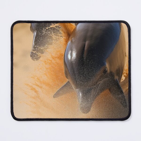 Item preview, two dolphins splashing across the sand dunes designed and sold by CanyonGarageArt.
