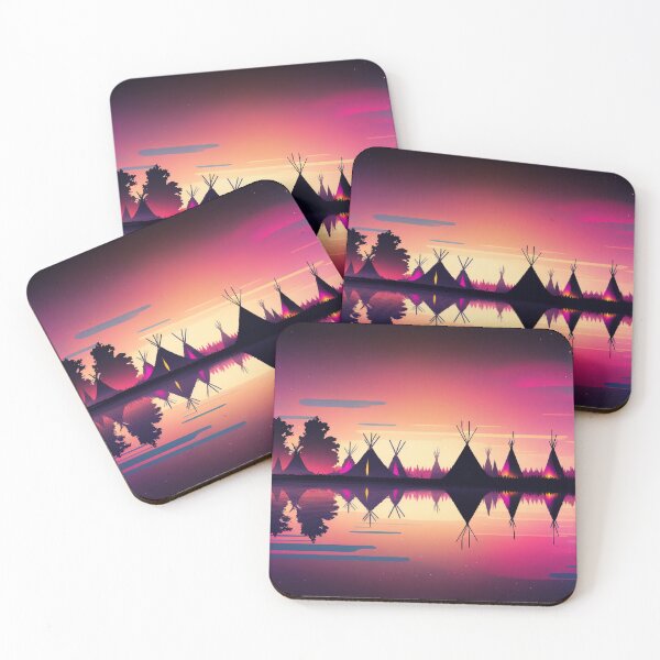 Item preview, Native American Tipi Village in Dazzling Twilight designed and sold by gullettm.