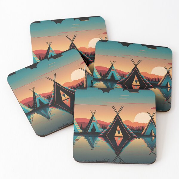 Item preview, Native American Teepee Village Moonrise designed and sold by gullettm.
