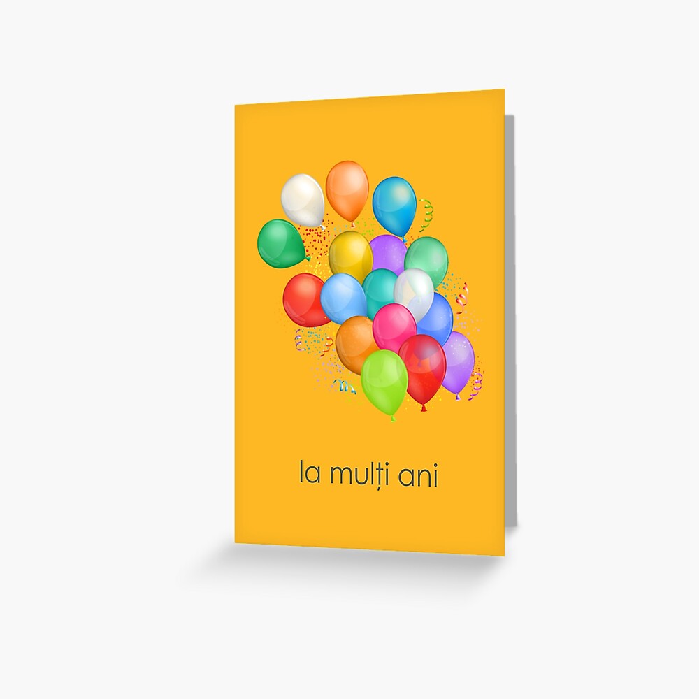 Carte de vœux for Sale avec l'œuvre « Carte d'anniversaire en roumain avec  texte en roumain (La mulţi ani - carte de ziua de naștere) » de l'artiste  Pommallina