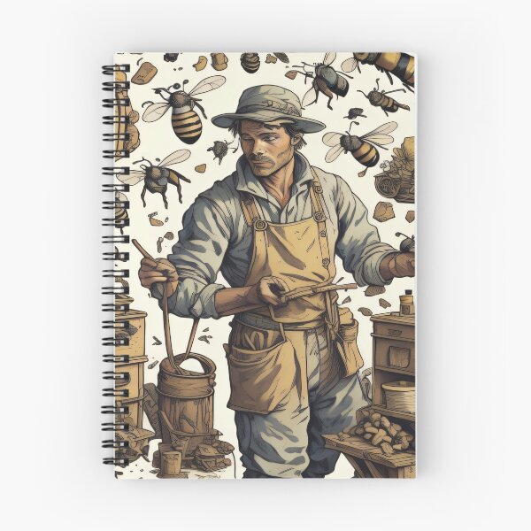 Item preview, Vintage bees pattern with beekeeper designed and sold by shadowartsss.